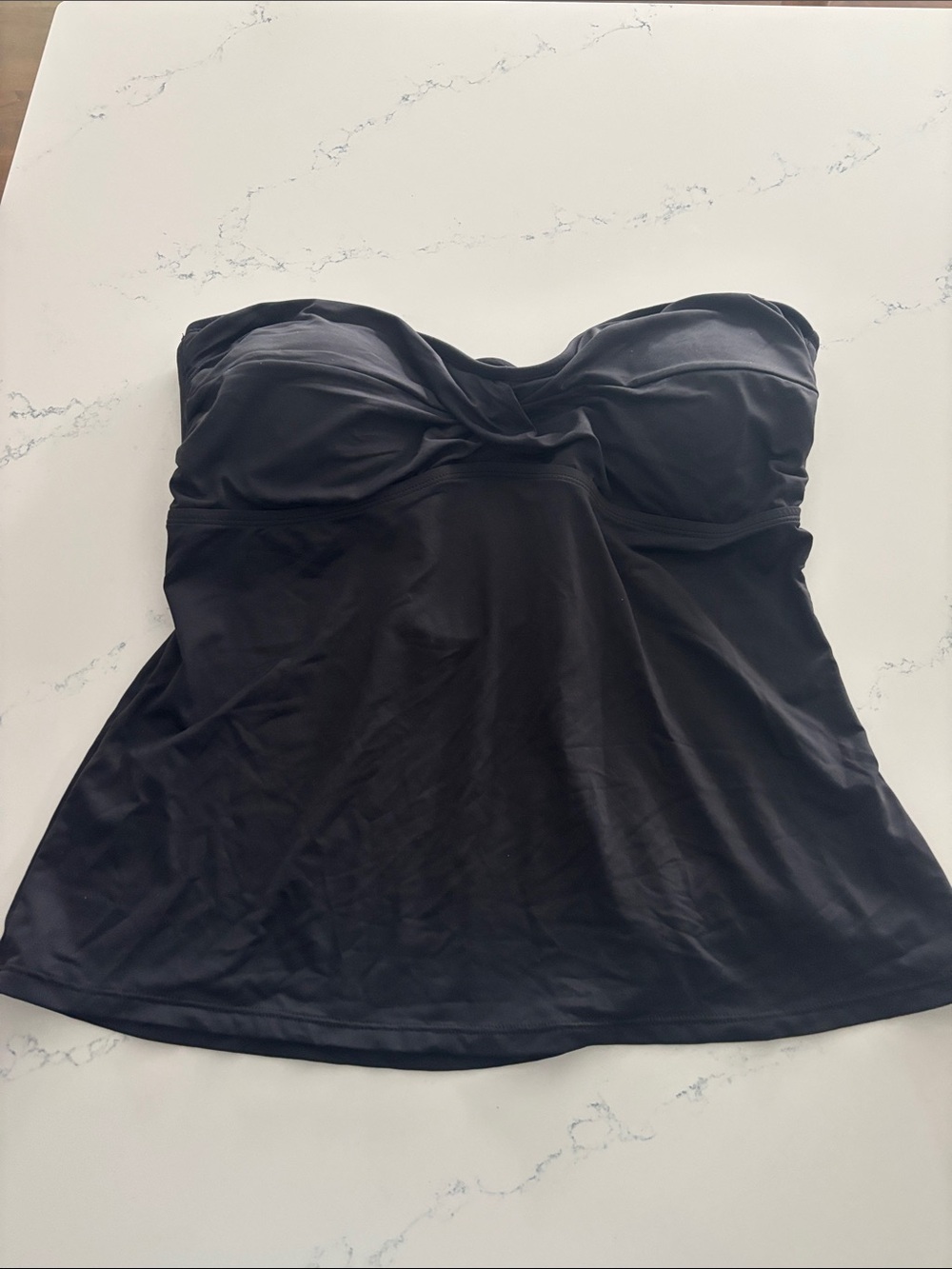 Anne Cole Black Twist-Front One-Piece Swim Tank